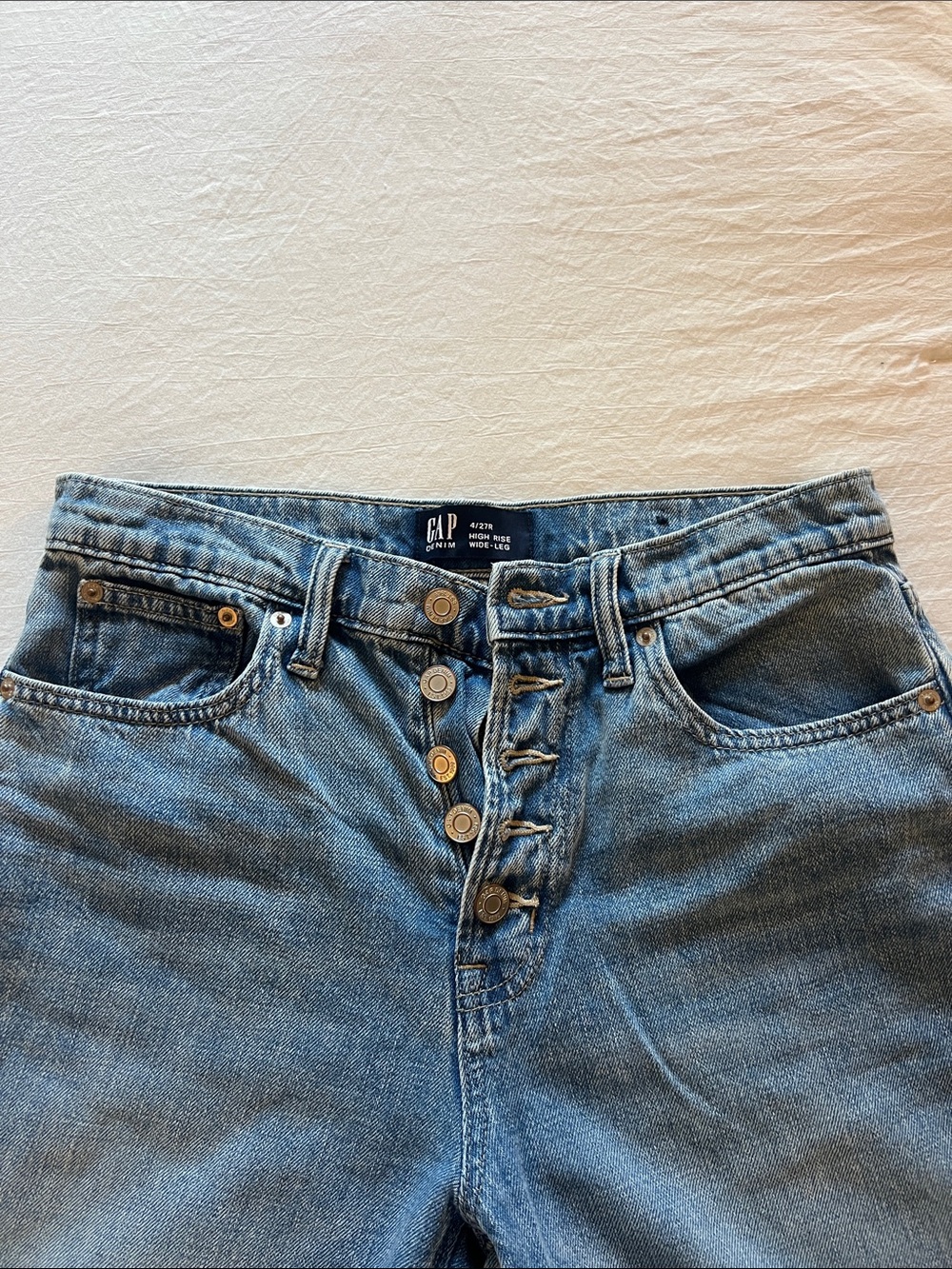 GAP Womens High Rise Wide-Leg Button-Fly Jeans - 4/27R - Picture 2 of 5